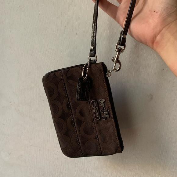 Coach Signature Canvas Wristlet - Picture 2 of 9